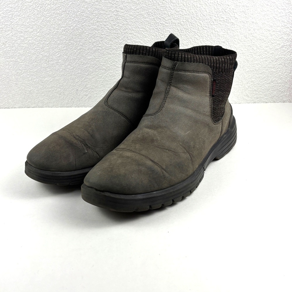 Hey Dude Scott Grip Boots Mens Size 10 Grey Condition Ankle Knit Collar Gorpcore